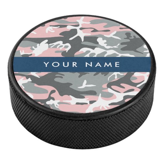 ピンクとグレーの迷彩自分の名前をパーソナライズ アイスホッケーパック (3/4)