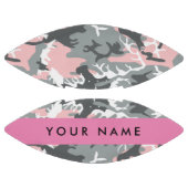 ピンクとグレーの迷彩自分の名前をパーソナライズ アメリカンフットボール (パネル)