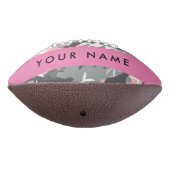 ピンクとグレーの迷彩自分の名前をパーソナライズ アメリカンフットボール (回転270)