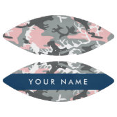 ピンクとグレーの迷彩自分の名前をパーソナライズ アメリカンフットボール (パネル)