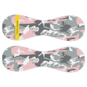 ピンクとグレーの迷彩自分の名前をパーソナライズ ソフトボール (パネル)