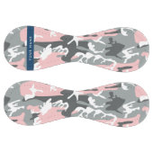 ピンクとグレーの迷彩自分の名前をパーソナライズ ソフトボール (パネル)