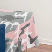ピンクとグレーの迷彩自分の名前をパーソナライズ テーブルクロス (インサイチュ)