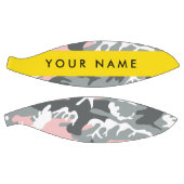 ピンクとグレーの迷彩自分の名前をパーソナライズ バスケットボール (パネル)