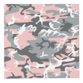 ピンクとグレーの迷彩自分の名前をパーソナライズ フォトキューブ (正面)