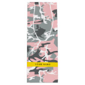 ピンクとグレーの迷彩自分の名前をパーソナライズ ワインギフトバッグ (正面)