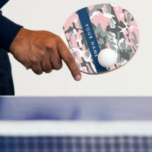 ピンクとグレーの迷彩自分の名前をパーソナライズ