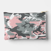 ピンクとグレーの迷彩、軍隊、陸軍 アクセサリーポーチ (裏面)
