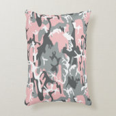 ピンクとグレーの迷彩、軍隊、陸軍 アクセントクッション (正面(垂直))