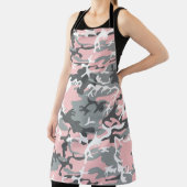 ピンクとグレーの迷彩、軍隊、陸軍 エプロン (インサイチュ)