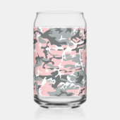 ピンクとグレーの迷彩、軍隊、陸軍 ガラス缶 (左)