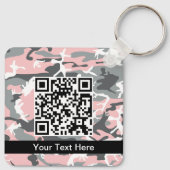 ピンクとグレーの迷彩、軍隊、陸軍 キーホルダー (裏面)