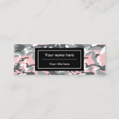 ピンクとグレーの迷彩、軍隊、陸軍 スキニー名刺 (裏面)