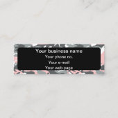 ピンクとグレーの迷彩、軍隊、陸軍 スキニー名刺 (正面)