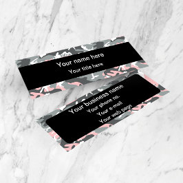 ピンクとグレーの迷彩、軍隊、陸軍 スキニー名刺