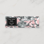 ピンクとグレーの迷彩、軍隊、陸軍 スキニー名刺 (裏面)