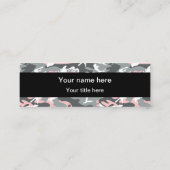 ピンクとグレーの迷彩、軍隊、陸軍 スキニー名刺 (裏面)