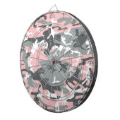 ピンクとグレーの迷彩、軍隊、陸軍 ダーツボード (正面右)