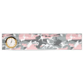 ピンクとグレーの迷彩、軍隊、陸軍 デスクネームプレート (正面)