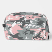 ピンクとグレーの迷彩、軍隊、陸軍 ドップキット (正面)