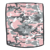 ピンクとグレーの迷彩、軍隊、陸軍 バックパック (取り外し可フェース)