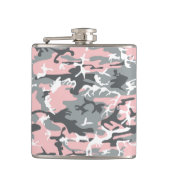 ピンクとグレーの迷彩、軍隊、陸軍 フラスク (正面)