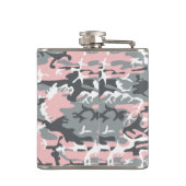 ピンクとグレーの迷彩、軍隊、陸軍 フラスク (裏面)