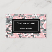 ピンクとグレーの迷彩、軍隊、陸軍 名刺 (裏面)