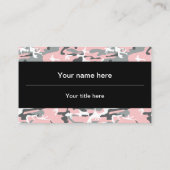 ピンクとグレーの迷彩、軍隊、陸軍 名刺 (裏面)