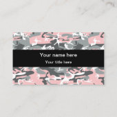 ピンクとグレーの迷彩、軍隊、陸軍 名刺 (裏面)