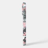 ピンクとグレーの迷彩、軍隊、陸軍 iPhoneケース (左側面)