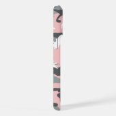 ピンクとグレーの迷彩、軍隊、陸軍 iPhoneケース (右側面)