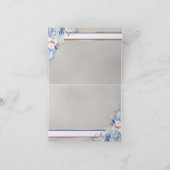 ピンクとグレーの青とピンクの結婚花 サンキューカード (内部)