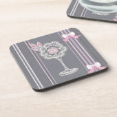 ピンクとグレーのAIアート コースター (左側)