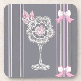 ピンクとグレーのAIアート コースター