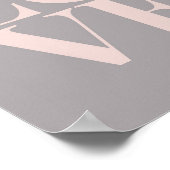 ピンクとグレーのLOVEポスター ポスター (角)