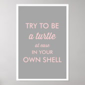 ピンクとグレーは自分の殻の中で楽に亀になる ポスター (正面)