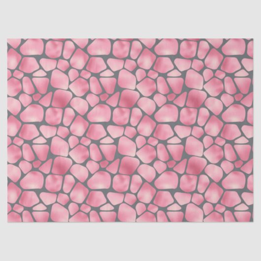 ピンクとグレーキリンのプリントデコページ 薄葉紙 (正面)