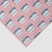 ピンクとグレーケーキのパターン（の模様が）ある誕生日 薄葉紙 (詳細)