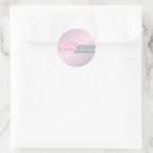 ピンクとグレーダマスク1.5インチラウンドステッカー ラウンドシール (バッグ)