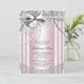 ピンクとグレーパール第一聖餐会 招待状 (スタンド正面)