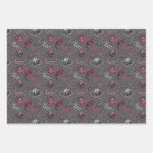 ピンクとグレー不気味の子猫「子猫ラブ」 ラッピングペーパーシート (正面3)