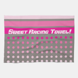 ピンクとグレー キッチンタオル