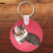 ピンクとグレー キーホルダー (正面)