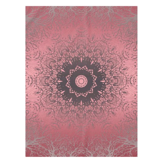 ピンクとグレー テーブルクロス (正面)