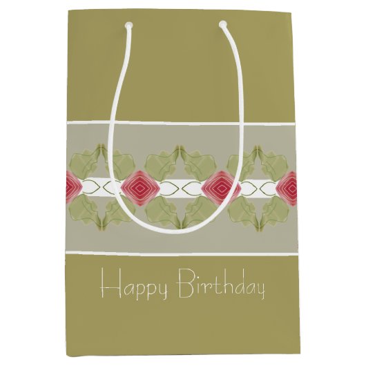 ピンクとグレー ミディアムペーパーバッグ (正面)