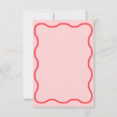 ピンクとコーラルウェー結婚ブレトロ 出欠カード (裏面)