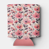 ピンクとコーラルウォーターのカラーフローラ 缶クーラー (裏面)