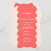 ピンクとコーラルコルセットランジェリーシャワー招待状 招待状 (正面/裏面)