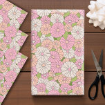 ピンクとコーラルボお洒落ーホの花 ラッピングペーパーシート<br><div class="desc">花お洒落は、ウェディングシャワーや婚約の贈り物に最適。ピンク、サンゴ、緑の色の組み合わせが含まれている。</div>